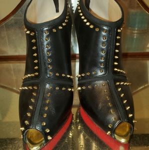 Gold Spiked Louboutin Booties